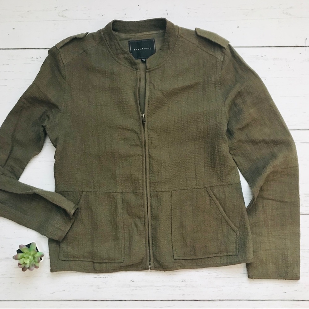 SANCTUARY Soft Recruit Jacket in Brown Olive